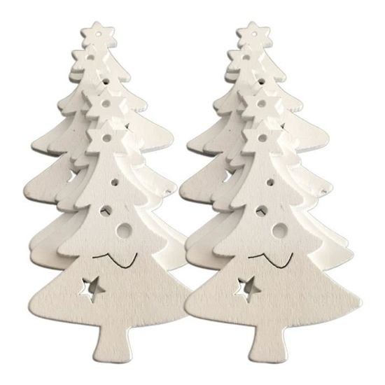10 pièces ornement arbre de noël bois artisanat pendentif suspendu décor fournitures de fête pour   SAPIN DE NOEL - ARBRE DE NOEL
