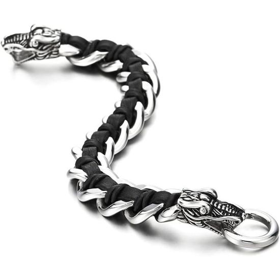 Flintronic Homme Gourmette Chaîne Bracelet En Acier Inoxydable, Chaîne