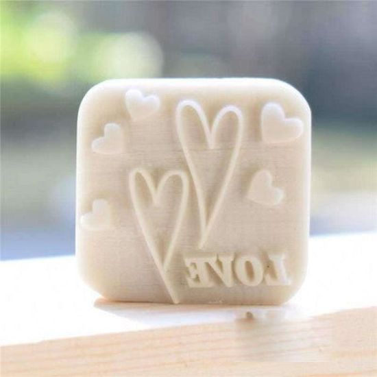 WonDerfulC Mini Tampon Résine Naturelle Coeur De Pêche - Tampon à Savon Fait Main, Idéal Pour Savon, Bougie Et Pâtisserie