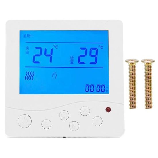 Thermostat Climatisation Central AUHX - Bouton Tactile Blanc 110-220V | Pour Ventilo-Convecteur Et Bâtiments Commerciaux