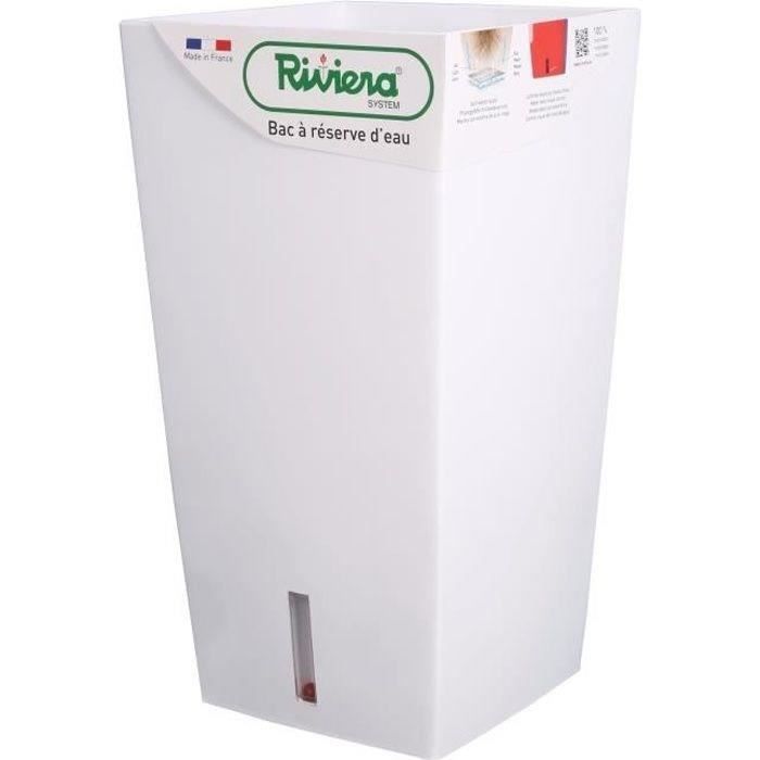 RIVIERA Pot de fleurs carré Eva New en plastique 28 x 28 x H 52 cm 31