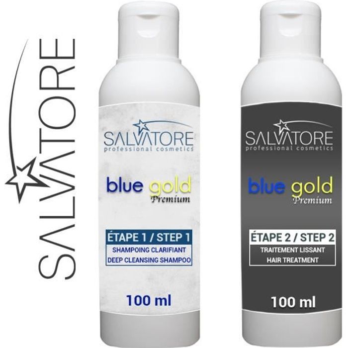 SALVATORE BLUE GOLD - TANINOPLASTIE - Lissage au Tanin ( Kit 2 x 100 ml)