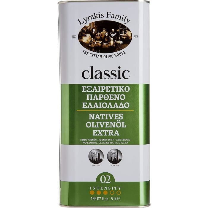 'Lyrakis Family depuis 1975' - Huile d'olive 5l - Extra Vierge - Pressée à Froid - Crète - Grèce - PREMIUM - 5 Liters