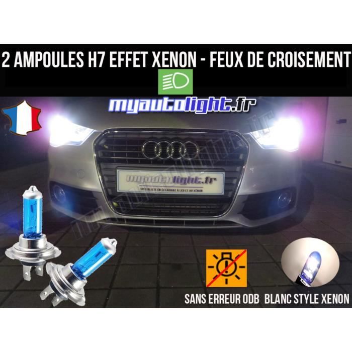 Pack ampoules H7 blanc xenon feux croisement-code pour AUDI A1