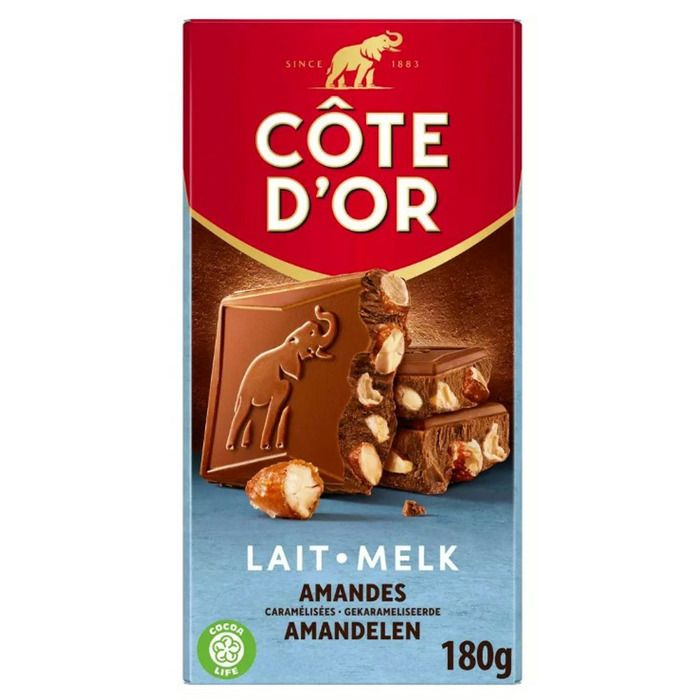 COTE D'OR Chocolat lait amande caramélisée - 180 g