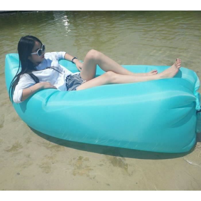 Air Lit, Canapé d'air Air Lit De Chaise d'air Air Sofa Canapé-Lit Oreiller IntéGré Hamac Gonflable Camping,Plage,
