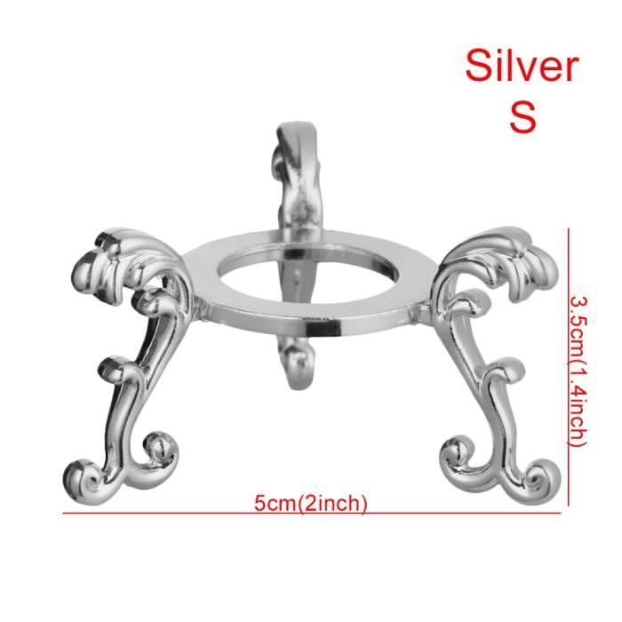 Objets décoratifs,1pc rétro acide branche bois présentoir socle pour cristal porte balle sphère Globe pierre - Type silver-S