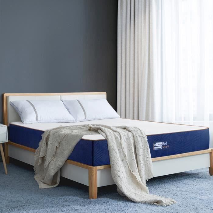 BEDSTORY Matelas 90x190 Mémoire de Forme - Mousse Viscoélastique Ergonomique - Parfum de Lavande - 18 cm Epaisseur