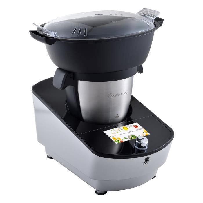 BERGNER Masterpro MultiCOOK Touch WIFI Robot ménager 1000W en acier inoxydable avec 200 programmes et livret de recettes