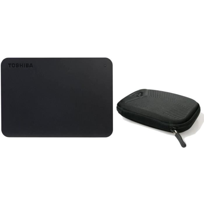 TOSHIBA Disque dur Externe - Canvio basics - 2To - USB 3.0 + Housse Etui pour Disque Dur 2'5 NOIR