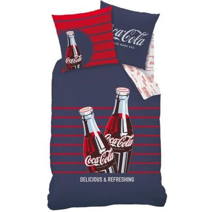 Parure de lit polycoton Coca Cola 140x200cm