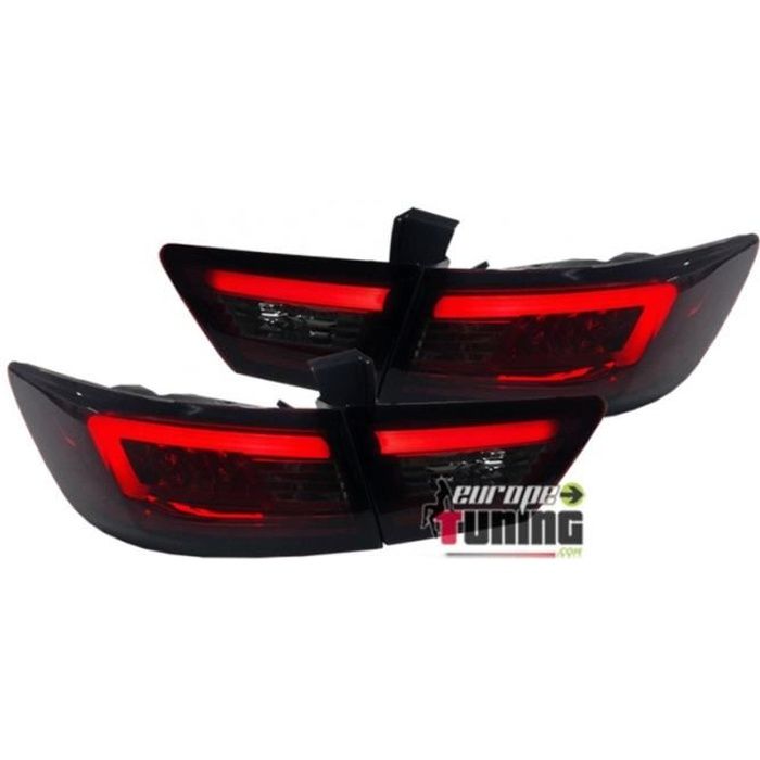 Feux Rouges Noirs Bandes Led Celis Look Phase 2 Pour Renault Clio 4 2012-2016 (03893)