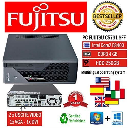 Mini PC Slim Fujistu C5731 E8400 3,0 GHz-mémoire RAM 4 Go-250 Go-DVD + RW-Win 10 Pro (produit reconditionné)