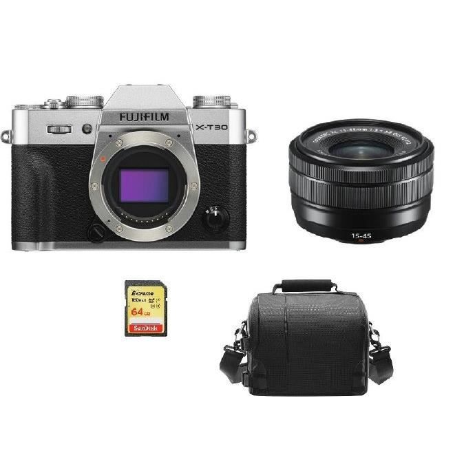 FUJI X-T30 Body Silver + 64GB SD card + NP-W126S Battery