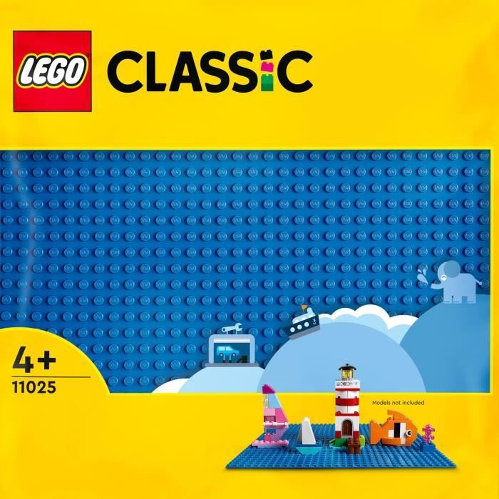 LEGO® 11025 Classic La Plaque De Construction Bleue 32x32, Socle de Base pour Construction, Assemblage et Exposition