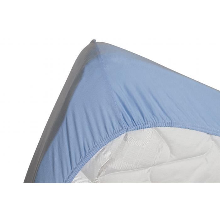 Drap housse jersey extensible DOUCEUR bleu lavande - 120x190