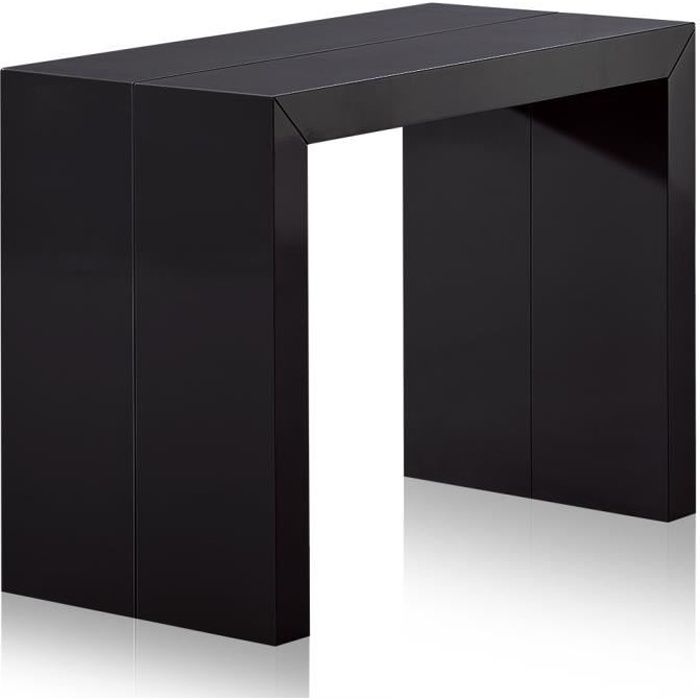 Table Console extensible Nassau L Laquée Noir