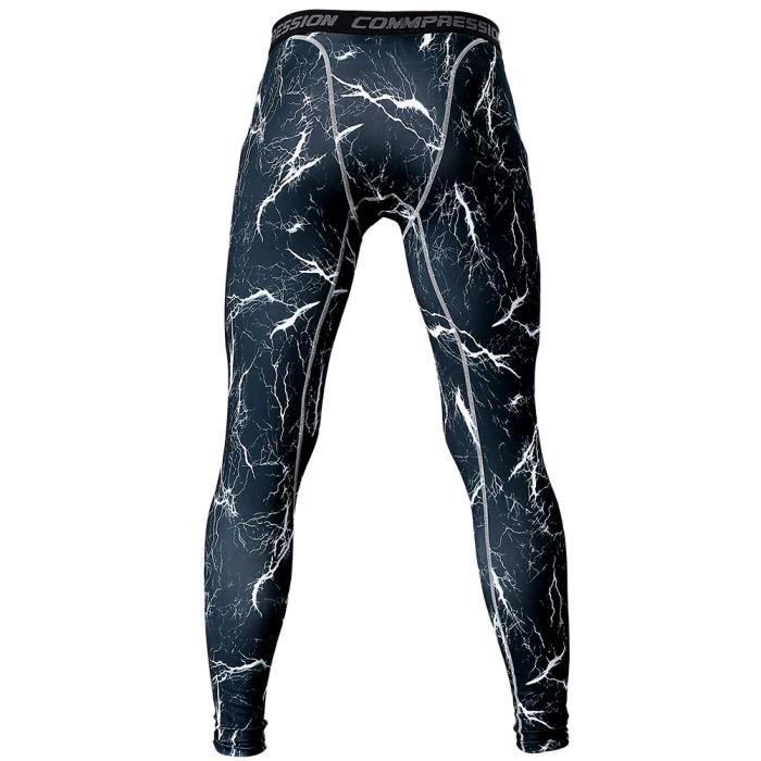 Fitibest Pantalons de compression pour hommes Jambières de compression à séchage rapide Maillots de sport, Bleu