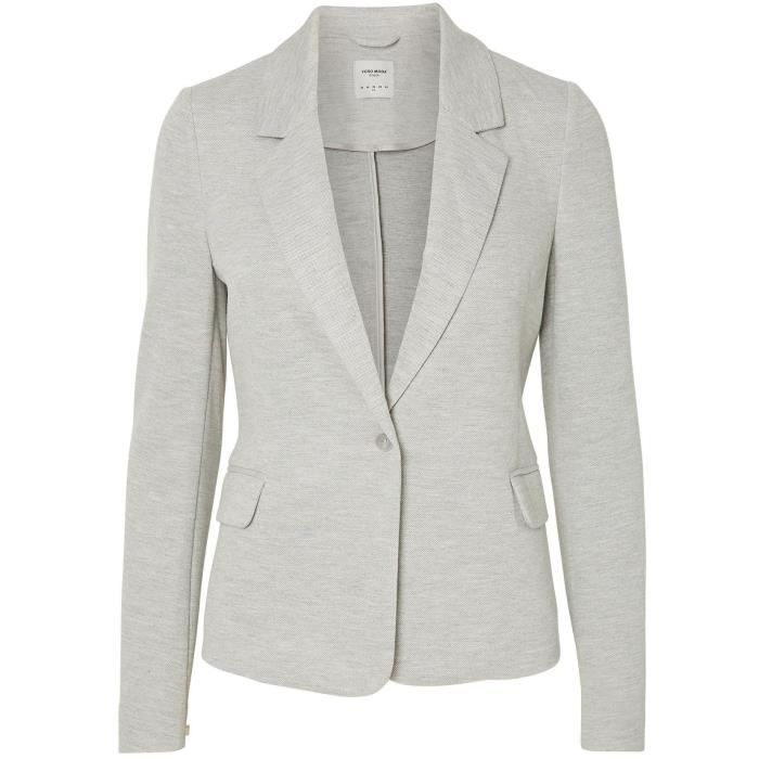 VERO MODA Blazer en jersey - Femme - Light Grey Melange