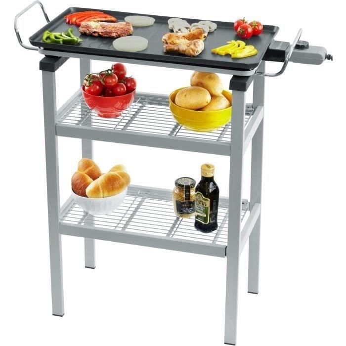 NAELIA CGF-YG3018-NAE Plancha barbecue sur pied 2 en 1 - 2400W - - 6 spatules - Dimensions 56 x 30cm