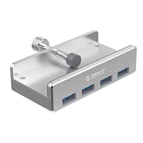 ORICO USB 3.0 HUB Type de Pince de concentrateur USB, concentrateur de données Ultra-Rapide en Aluminium Ultra-R MH4PU-P-SV-B
