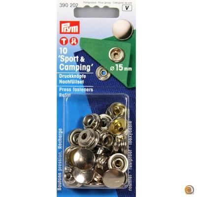PRYM Boutons Pression Sport 15 mm Calotte Laiton