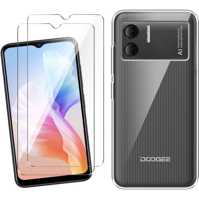 RS Housse pour Doogee X98/Doogee X98 Pro Coque Silicone + [2 Pezzi] Verre trempé, Transparent Souple Protection TPU Cover Case