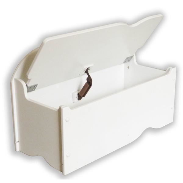Coffre de rangement blanc en bois