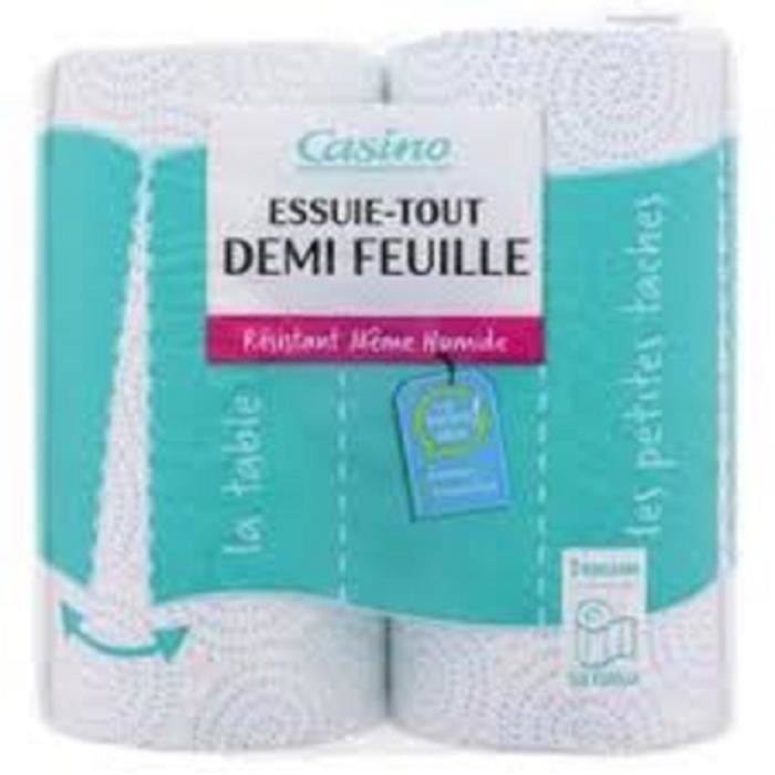 CASINO Lot de 2 Essuies-tout 1/2 Feuille