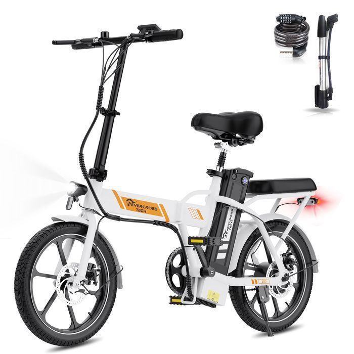 Vélo électrique Adulte EVERCROSS EK5 - Pneus Larges 16/20", Moteur 250W, Batterie 36V Amovible, Pliable, Vitesse Max 25 Km/h, Tout-terrain