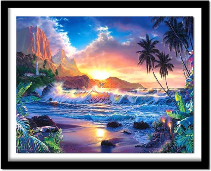 Kit Peinture Par Numéros Adulte 40x50cm - Paysage, Décoration Maison