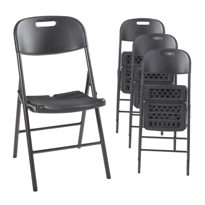 Lot de 4 chaises pliantes Ljusnarsberg 87 x 46 x 53 cm noir Lot de 4 chaises pliantes Ljusnarsberg 87 x 46 x 53 cm noir