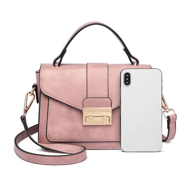 Sac à bandoulière - MISS LULU - Petit sac à rabat - Cuir PU - 22x95x16 cm - Rose