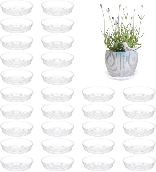 LOT DE 20 Soucoupes Carrées En Plastique Pour Plantes