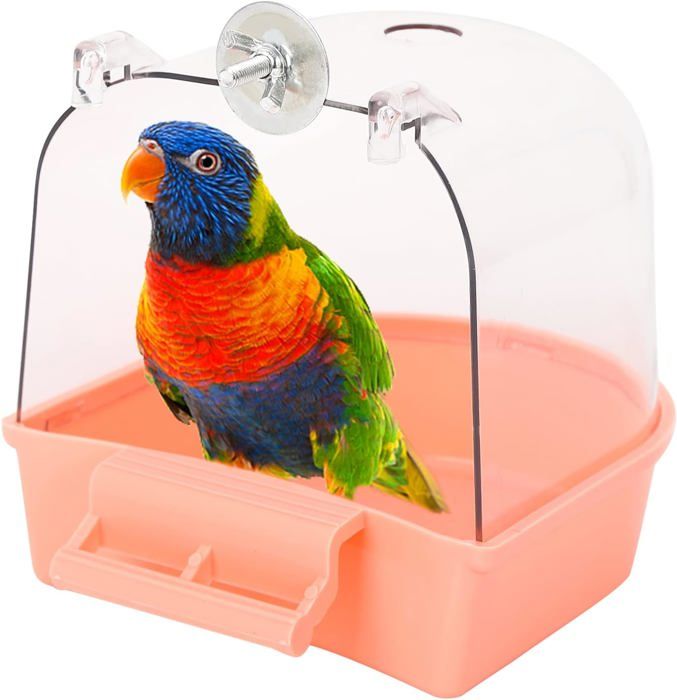 Meilleurs prix pour Baignoire à oiseaux, fournitures de cage à oiseaux suspendues avec crochets, plateau de support de distributeur de nourriture