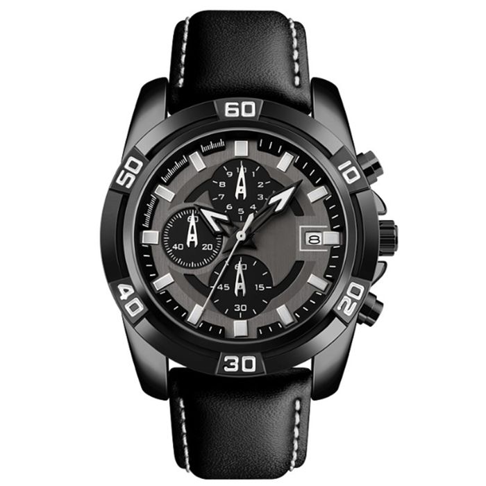 C Montre homme 5.3x4.7cm noir PU acier inoxydable montre numérique