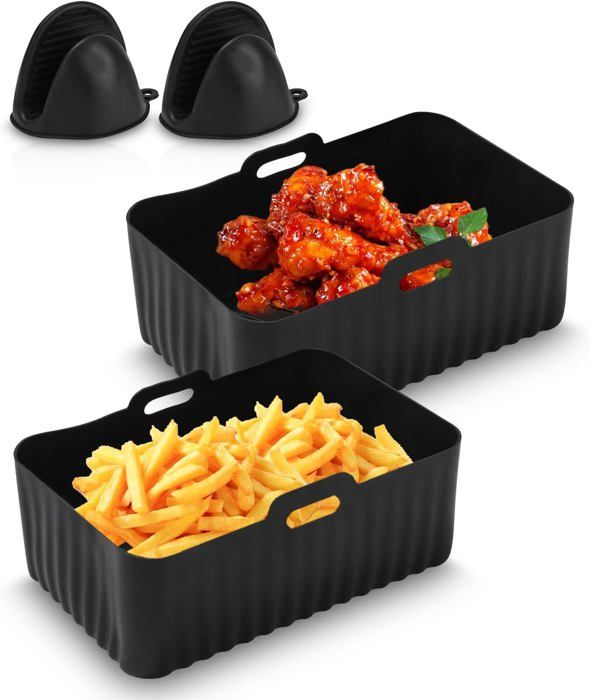 Moule En Silicone XL Pour Airfryer - 20cm, Compatible Philips Airfryer XL 62L 42L, YINGRACE