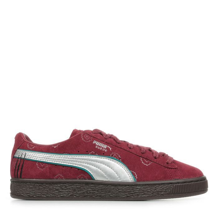 5986 Baskets garçon - Suede One Piece Jr - Rouge - Tige suède & cuir - Fermeture lacets