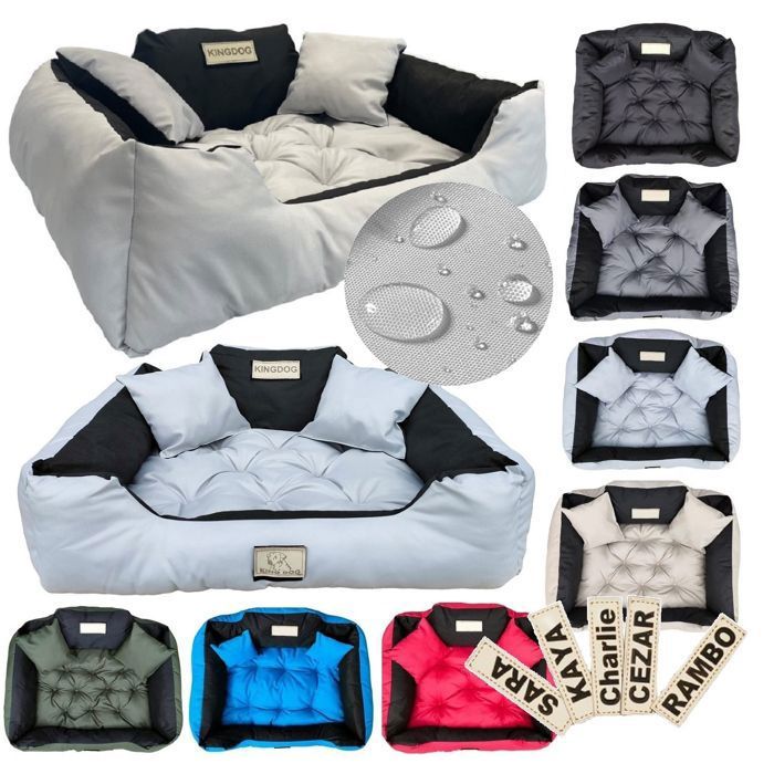 Meilleurs prix pour Panier pour chien KINGDOG 130x105 cm personnalisé imperméable gris clair