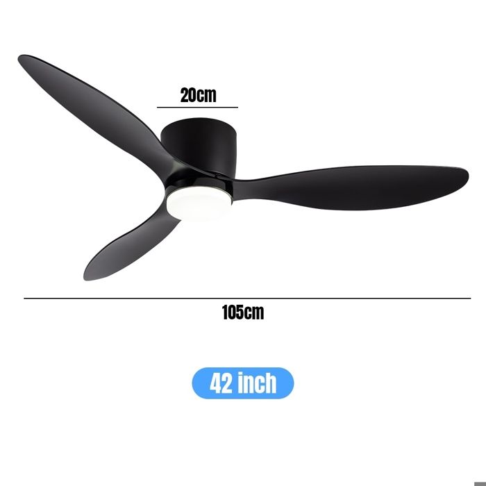 Ventilateur plafond - PRUMYA - Modèle Silencieux - 107CM - 6 Vitesses - Télécommande LED - Prumya