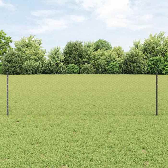 vidaXL Clôture avec poteau Gris 3336814