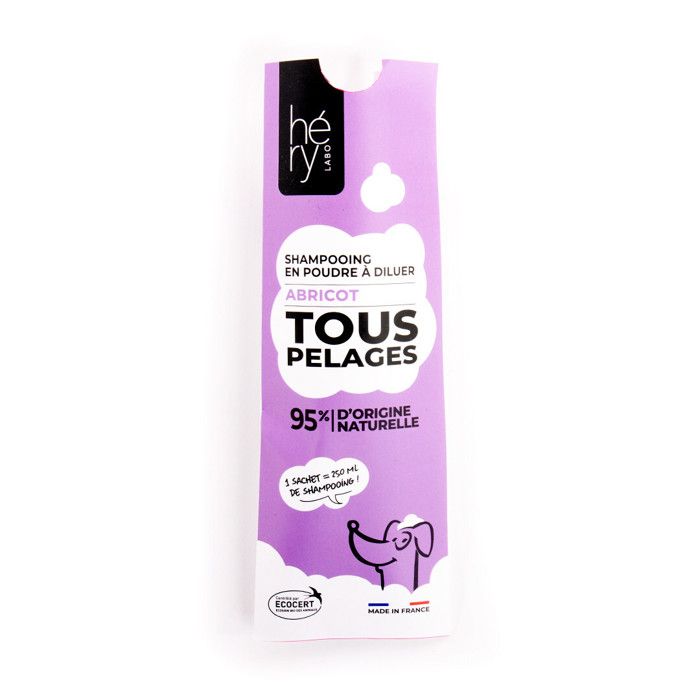 Shampoing sec pour chien - HERY - Tous pelages - Abricot - Poudre à diluer - 25 g Shampoing sec pour chien - HERY - Tous pelages - Abricot - Poudre à diluer - 25 g