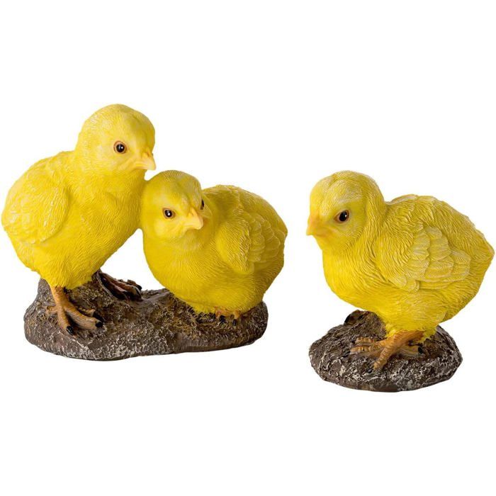 VERDOBA Sculptures et Statues de Jardin 3 Poussins, Décorations de