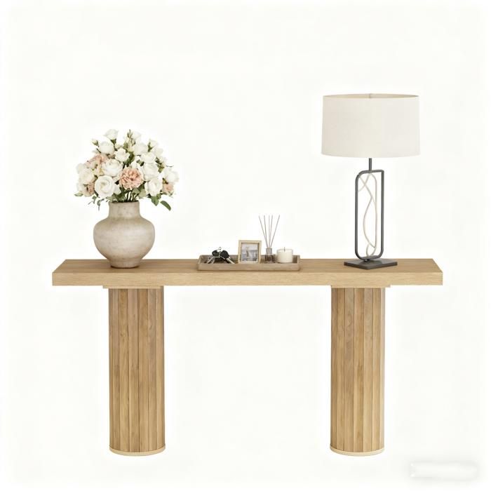 Table console - 160 x 30 x 85 cm - rectangulaire en bois - Table dentrée en bois pour salon couloir entrée