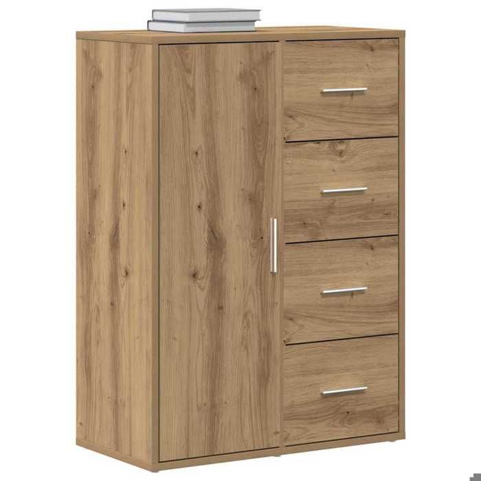 Buffet/Armoire bas - GUANG - Rangement maison -Artisan Chêne 60x31x84 cm - en bois dingénierie @@A3182