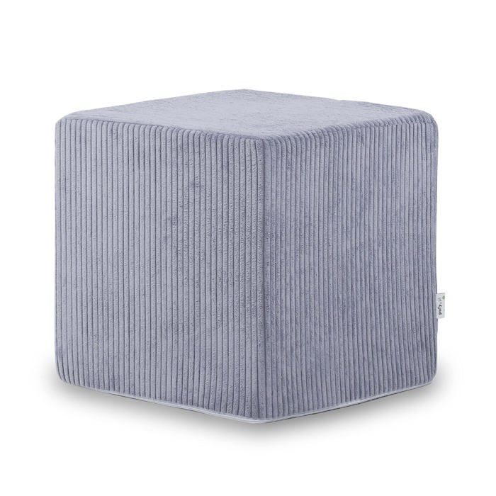 Block Pouf repose-pieds en velours côtelé entièrement amovible tabouret carré rembourré 40x40 cm Glace Sz4 Ecopuf