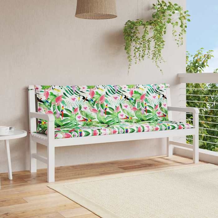 Coussins de banc de jardin - vidaXL - Lot de 2 - Multicolore - 150x50x7 cm - Imperméable - Polyester