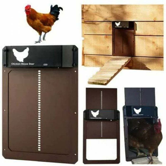 Meilleurs prix pour Porte poulailler automatique - PZCC - Capteur de lumière - Étanche IP44 - Induction - Brun - Installation rapide
