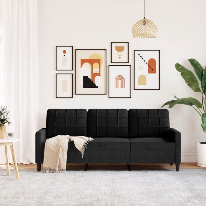 SHELL© SOFA-Canapé salon - 3 places - (par siège) : 110 kg - Noir 180 cm Velours C5083