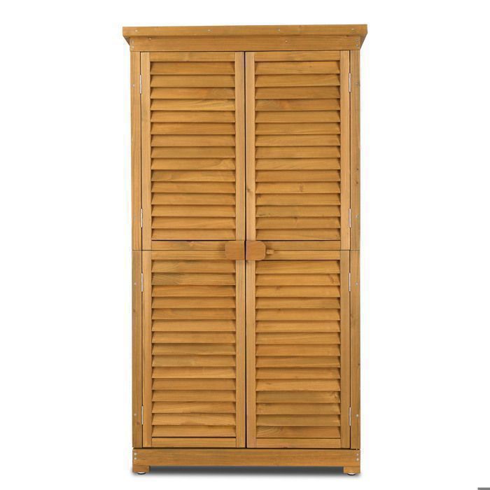 Armoire de Jarin-ALIGHTUP-extérieur bois toit étanche 3 Etagères - 2 Portes 87 x 46 5 x 160 cm Jaune Armoire de Jarin-ALIGHTUP-extérieur bois toit étanche 3 Etagères - 2 Portes 87 x 46 5 x 160 cm Jaune